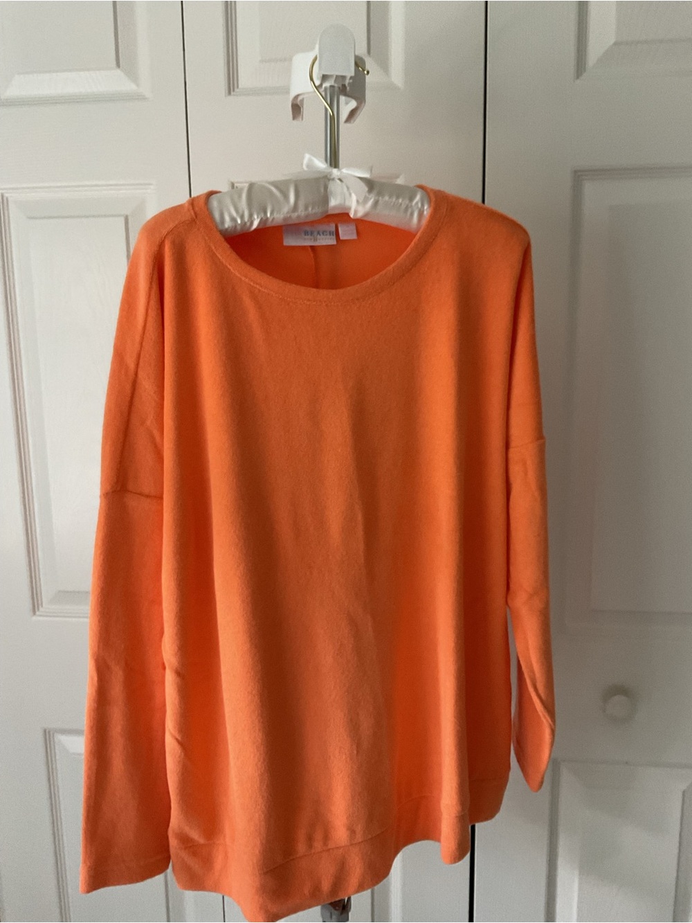 Kim Gravel Terry Bright Orange Lightweight Pullover Sweater